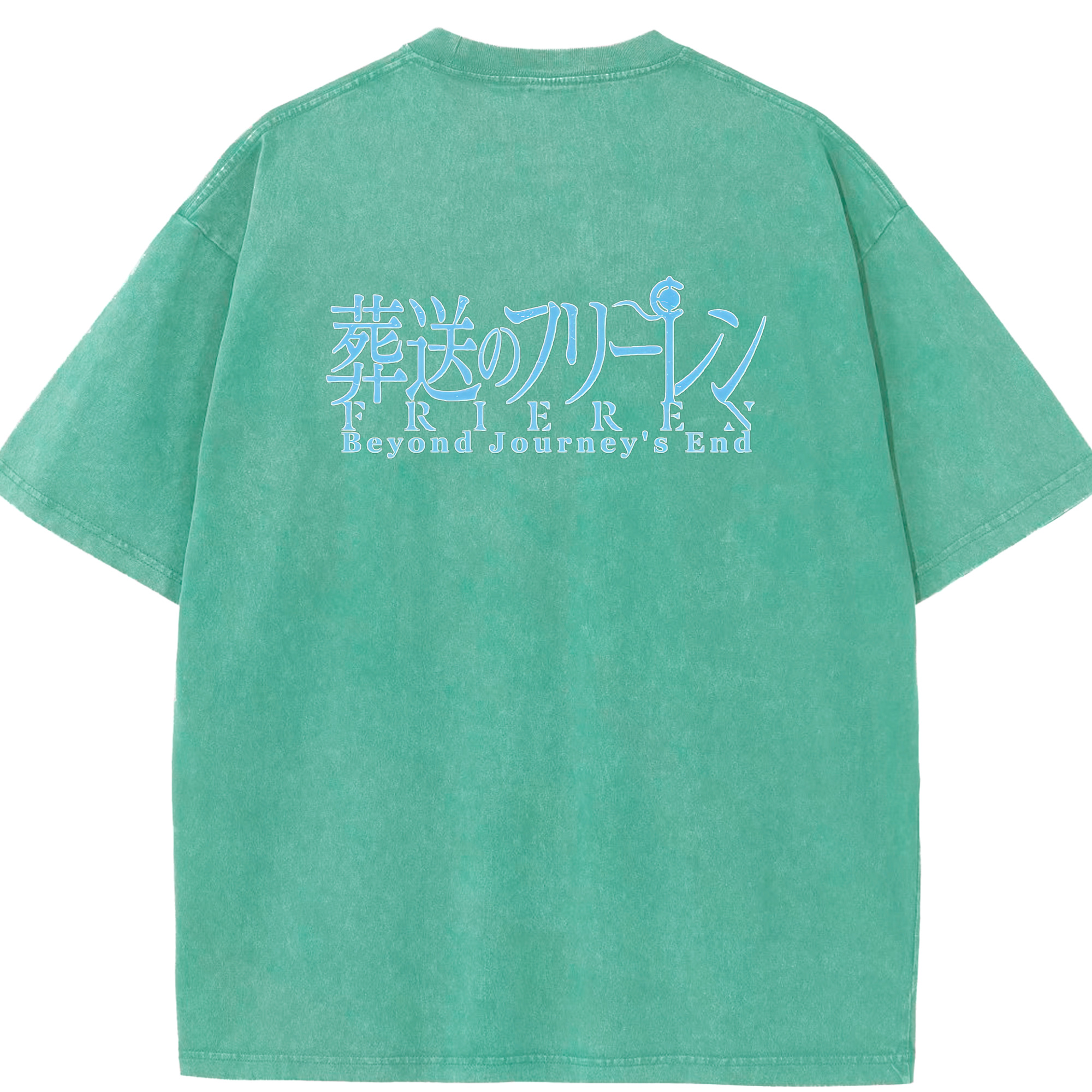 （画像用） 葬送のフリーレン Frieren 綿100% ヴィンテージ風 半袖Tシャツ（背面プリント）